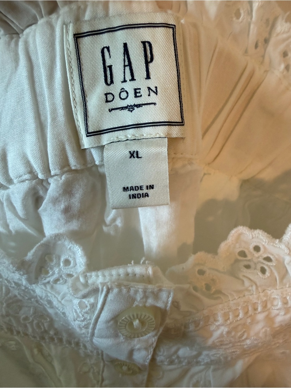 NWOT Gap x Doen White Lace Eyelet Tiered Midi Dress - Picture 6 of 7